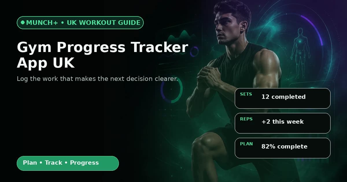 Gym progress tracker app UK with workout logging and progress review screens