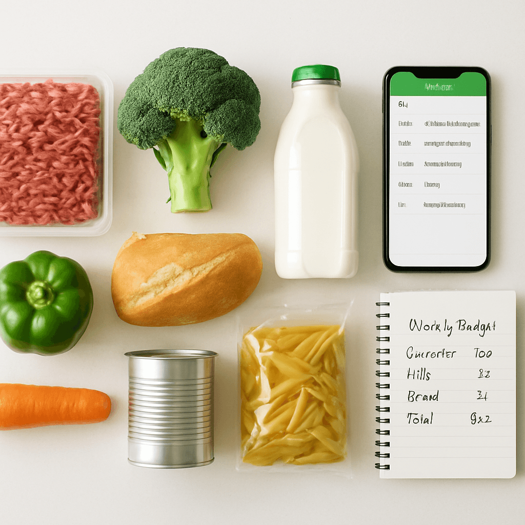 Tesco budget meal plan UK groceries and shopping list